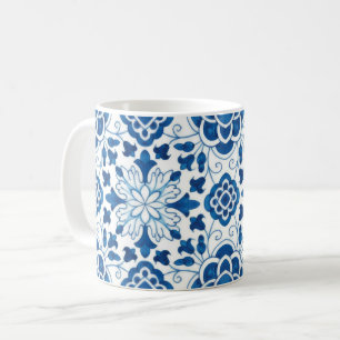 Vintages Portugiesisches Blaues Azulejos-Baummuste Kaffeetasse
