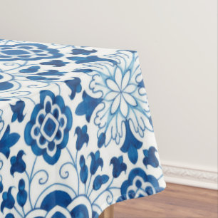 Vintages portugiesisches Blaues Azulejos-Baumuster Tischdecke