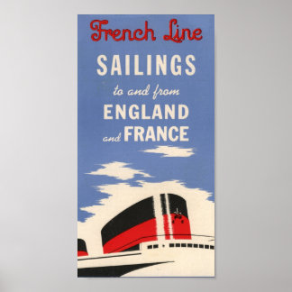 Vintages Poster der französischen Linie Ocean Line