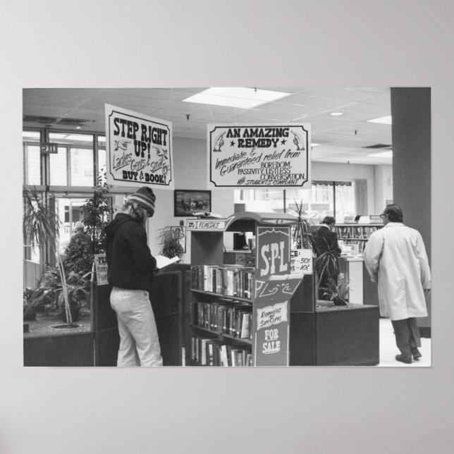 Vintages Poster der öffentlichen Bibliothek (Vorne)