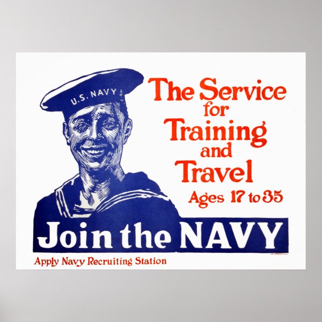 Vintages Poster der US-Marine (Vorne)