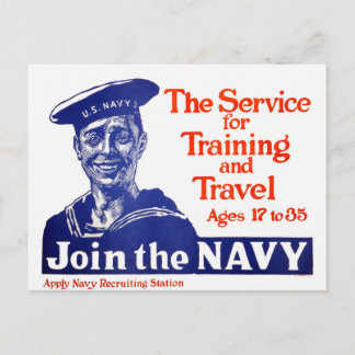 Vintages Poster der US-Marine Postkarte