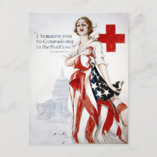Vintages Poster des amerikanischen Roten Kreuzes z Postkarte