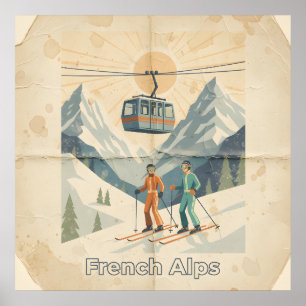 Vintages Poster für die Alpen