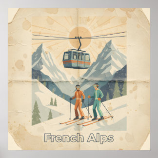 Vintages Poster für die Alpen