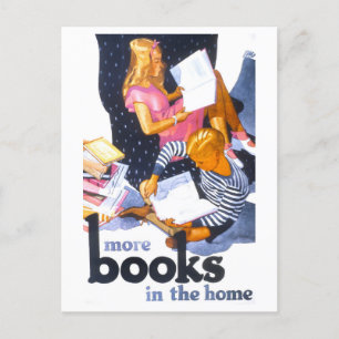 Vintages Poster "More Books in the Zuhause" Postkarte