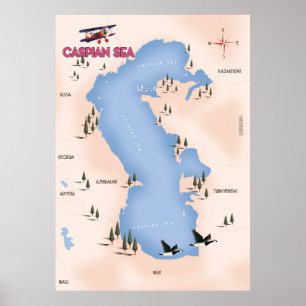 Vintages Poster zum Kaspischen Meer