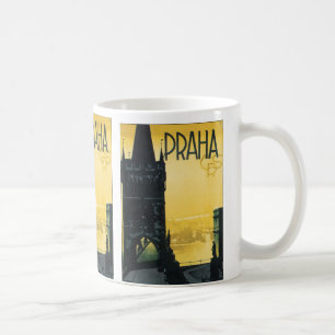 Vintages Prag-Plakat Tasse