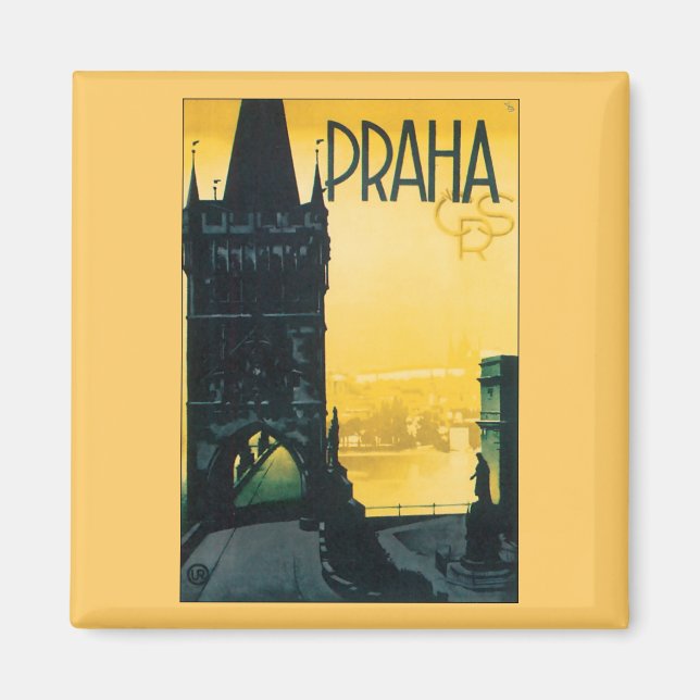 Vintages Prag (Praha) Poster Magnet (Vorne)