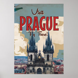 Vintages Prag, Tschechische Republik-Reise-Plakat Poster