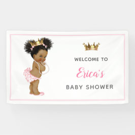 Vintages Princess Baby Dusche Rosa Hintergrundbann Banner