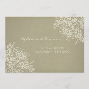 Vintages Proben-Abendessen-mit BlumenParty Einladung