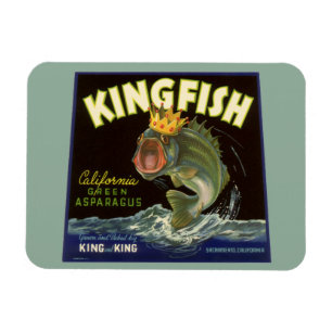 Vintages Produkt kann Art, Kingfish Asparagus kenn Magnet