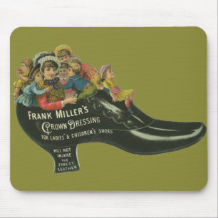 Vintages Produktetikett, Frank Miller's Shoe Polni Mousepad