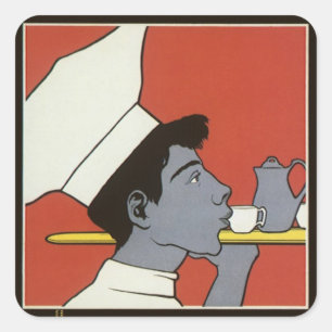 Vintages Produktetikett, Russische Schokolade Kaka Quadratischer Aufkleber