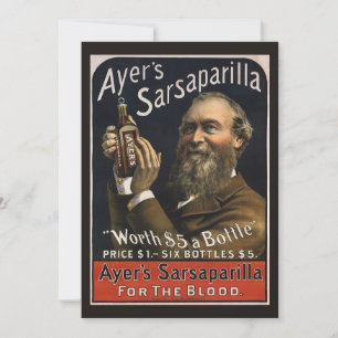 Vintages Produktetikett, Sarsaparilla Drink des Ay