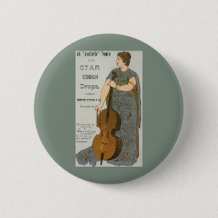 Vintages Produktetikett, sternenförmige, sternförm Button