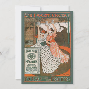 Vintages Produktlabel Art Pearline Moderner Reinig