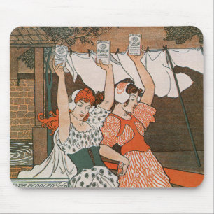Vintages Produktlabel Art Pearline Moderner Reinig Mousepad