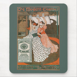Vintages Produktlabel Art Pearline Moderner Reinig Mousepad