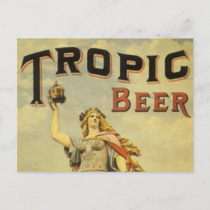Vintages Produktlabel Art, Tropic Beer Gladiator Postkarte