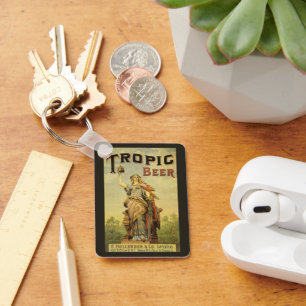 Vintages Produktlabel Art, Tropic Beer Gladiator Schlüsselanhänger