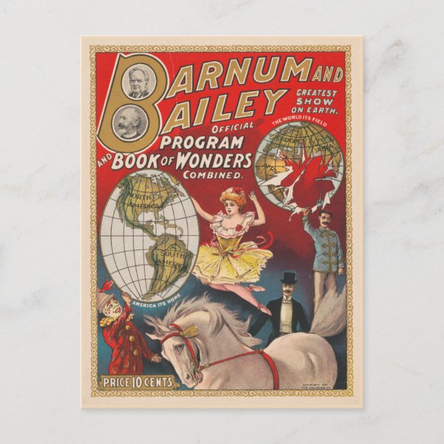 Vintages Programm für Barnum und Bailey (Vorderseite)