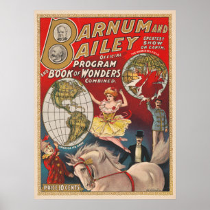 Vintages Programm für Barnum und Bailey Poster