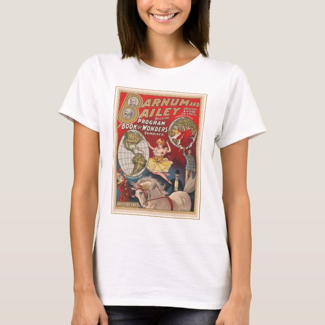 Vintages Programm für Barnum und Bailey T-Shirt (Vorderseite)