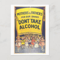 Vintages Prohibition Poster "Don't take Alcohol"