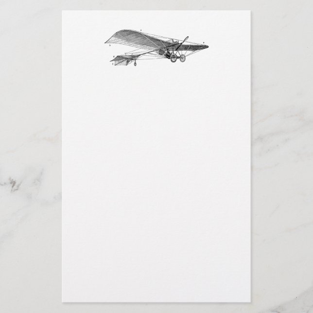 Vintages Propeller-Flugzeug-Retro altes Briefpapier (Vorderseite)