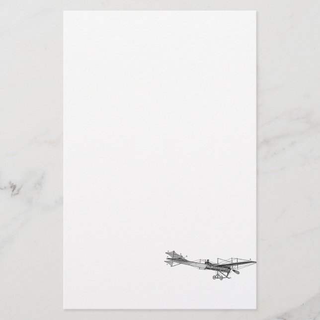 Vintages Propeller-Flugzeug-Retro altes Briefpapier (Vorderseite)