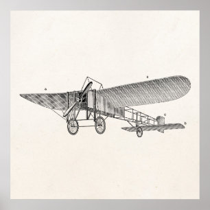 Vintages Propeller-Flugzeug-Retro altes Poster