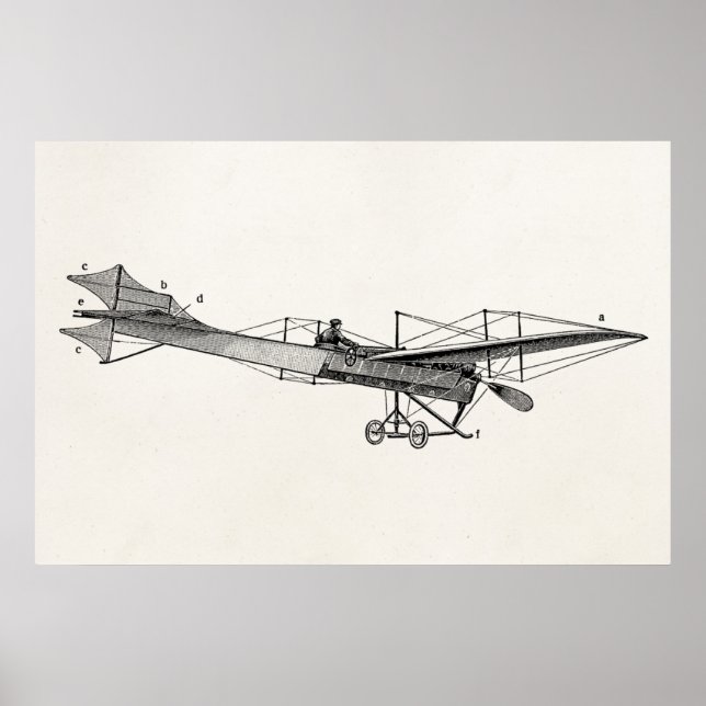 Vintages Propellerflugzeug Retro Alte Prop Flugzeu Poster (Vorne)