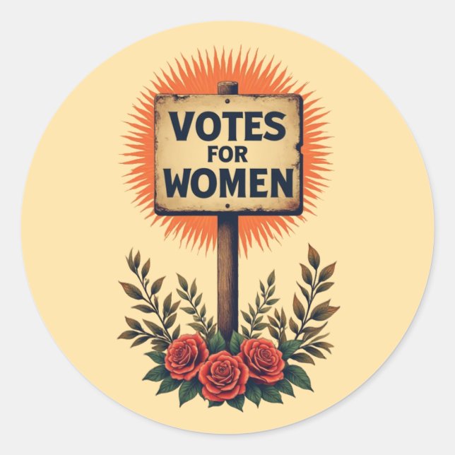 Vintages Protestzeichen für Frauen Runder Aufkleber (Vorderseite)