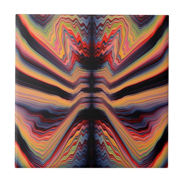 Vintages psychedelisches Muster Fliese (Vorderseite)