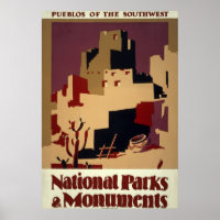Vintages Pueblo WPA Nationalparkplakat