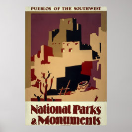 Vintages Pueblo WPA Nationalparkplakat Poster