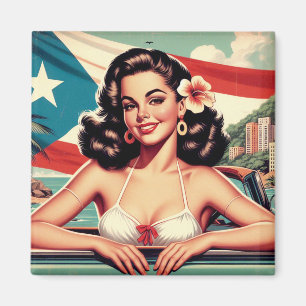 Vintages Puerto-Rico-Girl Magnet