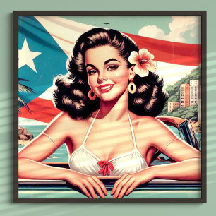 Vintages Puerto-Rico-Girl Poster