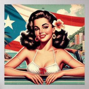 Vintages Puerto-Rico-Girl Poster