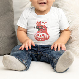 Vintages Pumpkin Bat and Cat Halloween-Party Baby T-shirt