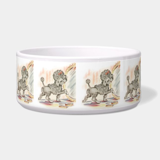 Vintages Puppy Art Poodle Napf (Vorderseite)