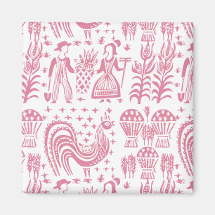 Vintages Pyrex Muster - Butterprint Amische (Rosa) Magnet
