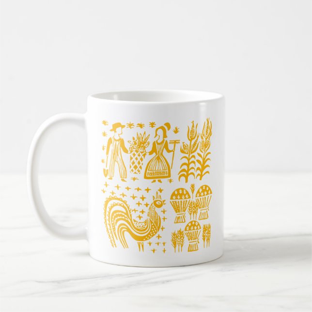 Vintages Pyrex Muster - Butterprint Orange Kaffeetasse (Links)