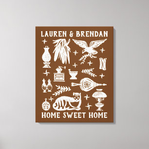 Vintages Pyrex-Muster - Frühamerikanisch (kolonial Leinwanddruck