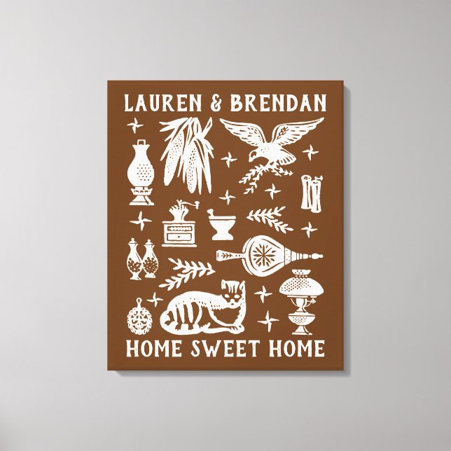 Vintages Pyrex-Muster - Frühamerikanisch (kolonial Leinwanddruck (Vorderseite)