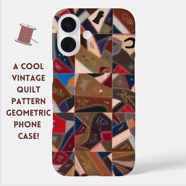 Vintages Quilmuster Coole Farbgeometrie Case-Mate iPhone Hülle (A colorful vintage quilt pattern phone case)
