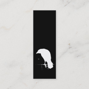 Vintages Raben-Silhouette-Weiß auf Schwarzem - Mini Visitenkarte