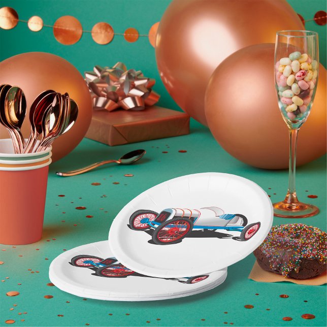 Vintages Race Car Classic Auto Pappteller (Von Creator hochgeladen)